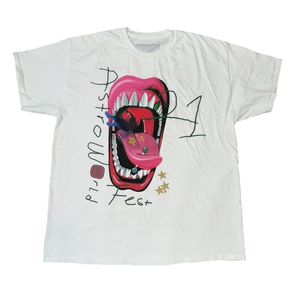 Cactus Jack AstroWorld, white T-shirt with Mouth New - Picture 1 of 2